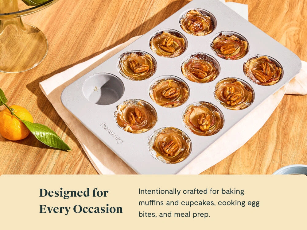 Caraway Lot de trois moules à muffins en céramique — 12 tasses + 2 x 6 tasses