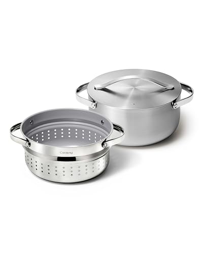 Cocotte 6,5 L Caraway avec cuiseur vapeur en acier inoxydable 5 couches