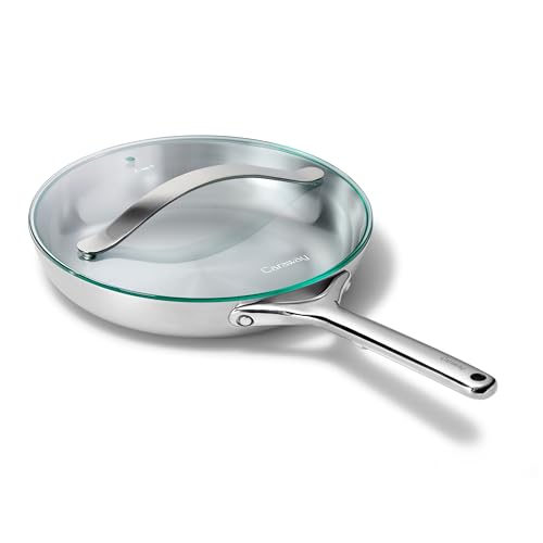 Poêle en acier inoxydable Caraway avec couvercle en verre (26,7 cm) - 5 couches