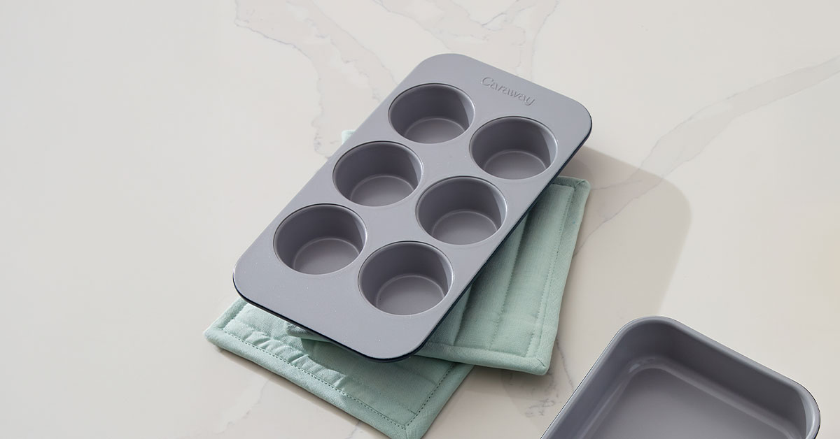 Caraway Lot de trois moules à muffins en céramique — 12 tasses + 2 x 6 tasses