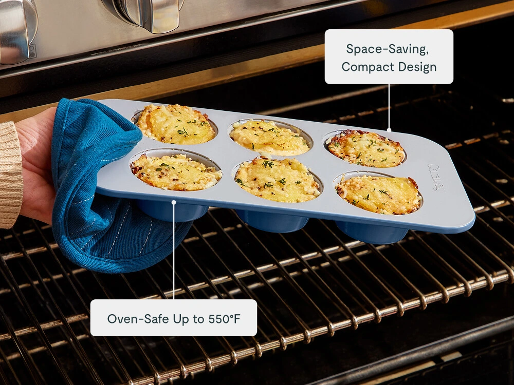 Caraway Lot de trois moules à muffins en céramique — 12 tasses + 2 x 6 tasses