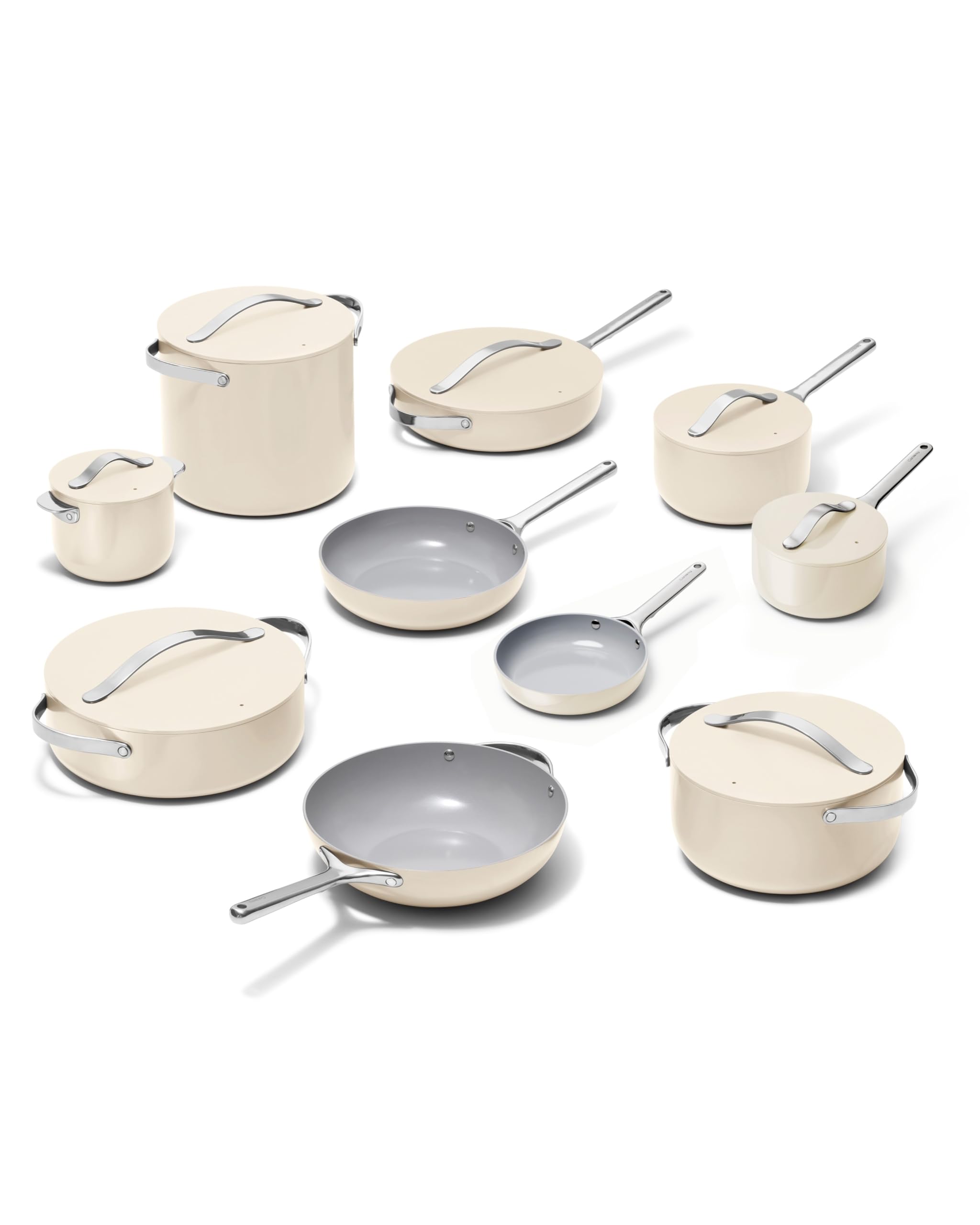 Caraway Ensemble de casseroles en céramique antiadhésive 12 pièces (Cream)