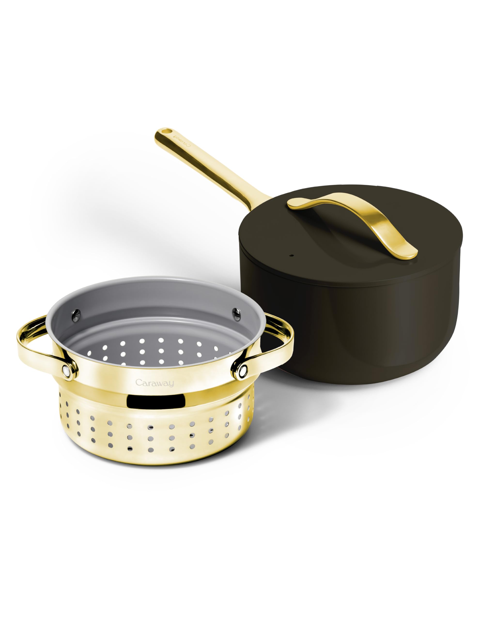 Caraway Casserole en Céramique Antiadhésive 3 L avec Couvercle et Cuiseur Vapeur