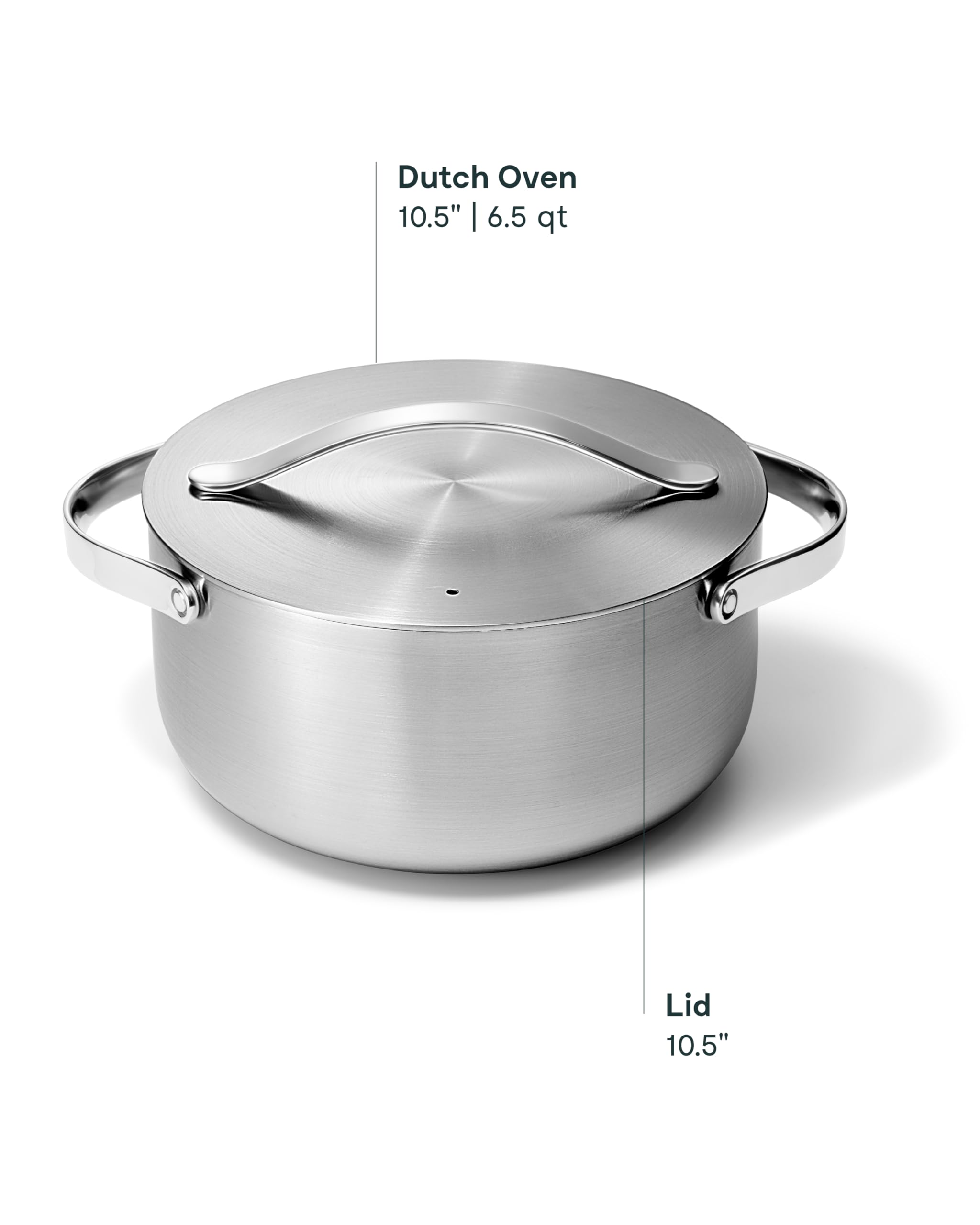 Stainless Steel Dutch Oven (6.5 Qt) - 5-Ply Stainless Steel - Oven Safe & Stovet