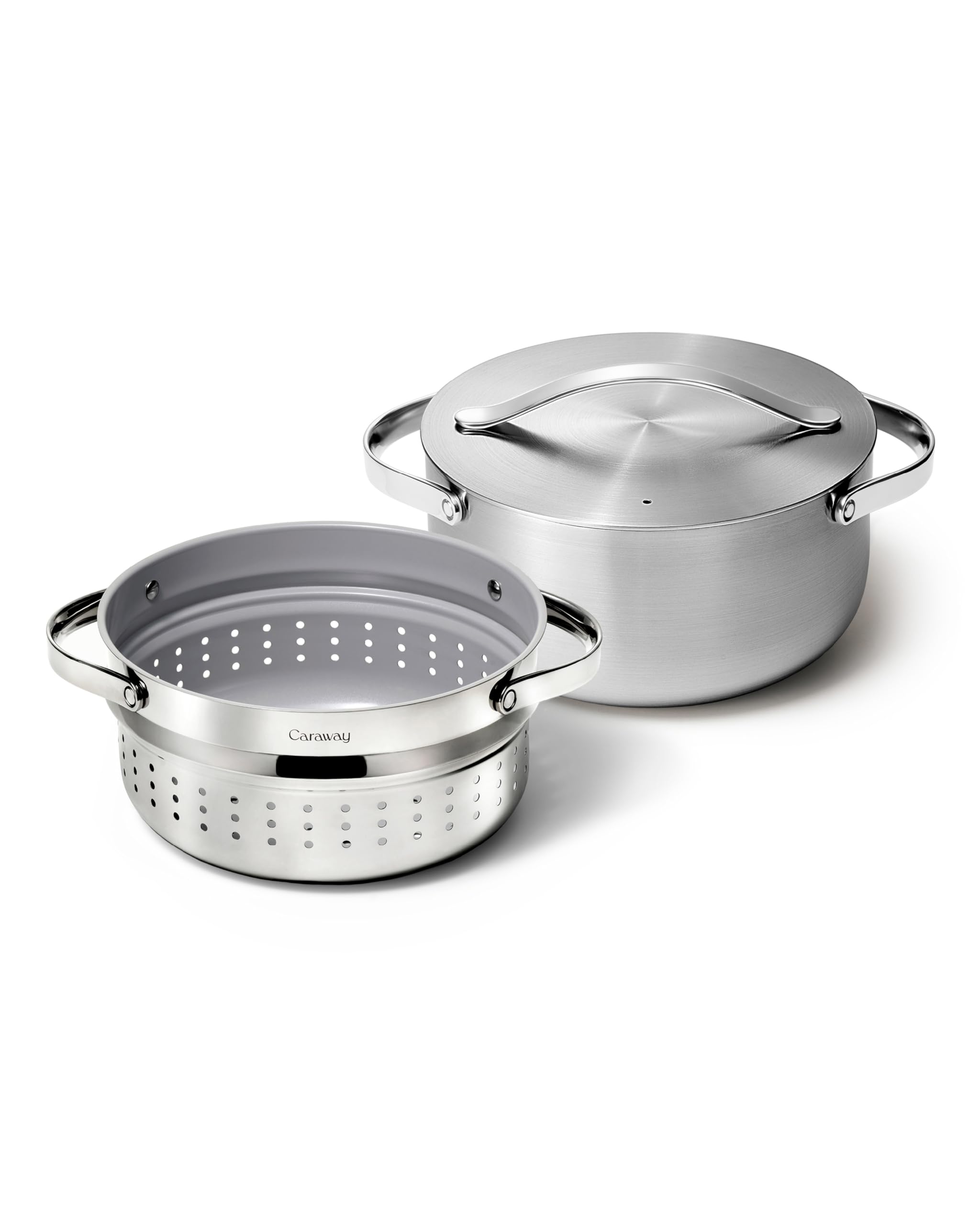 Cocotte 6,5 L Caraway avec cuiseur vapeur en acier inoxydable 5 couches