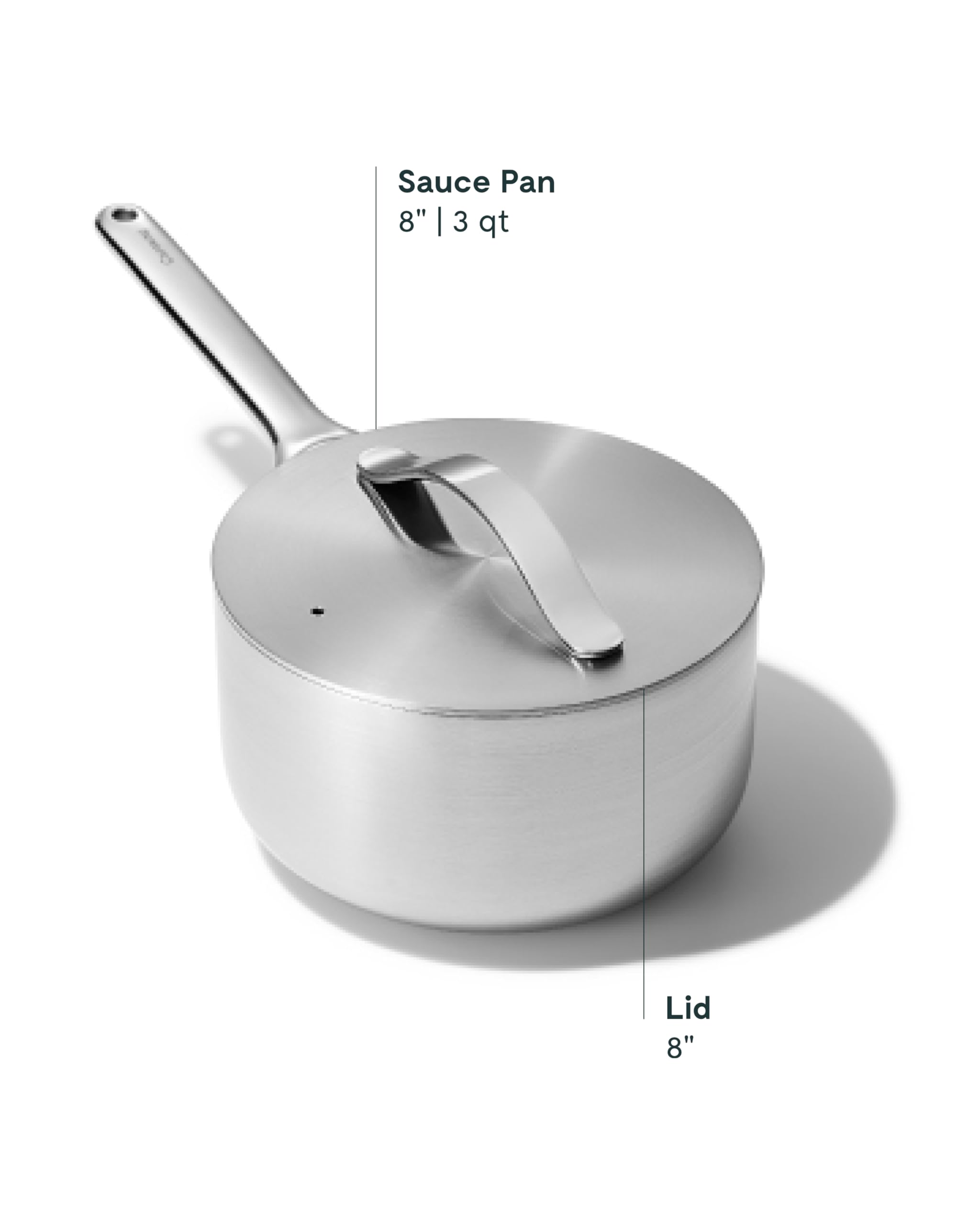 Casserole en inox Caraway 3 Qt (5 plis) – Sans toxiques