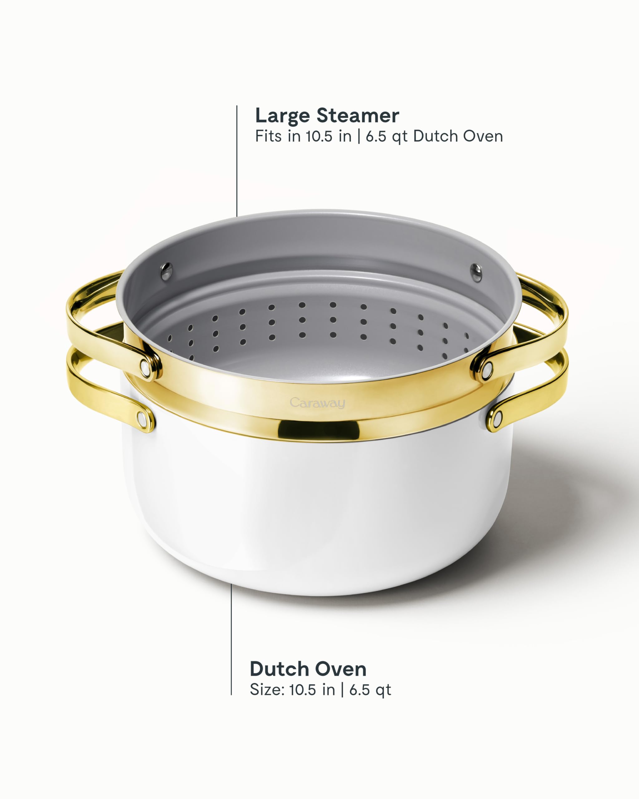 Cocotte Caraway 6,5 L – Céramique antiadhésive avec cuiseur vapeur