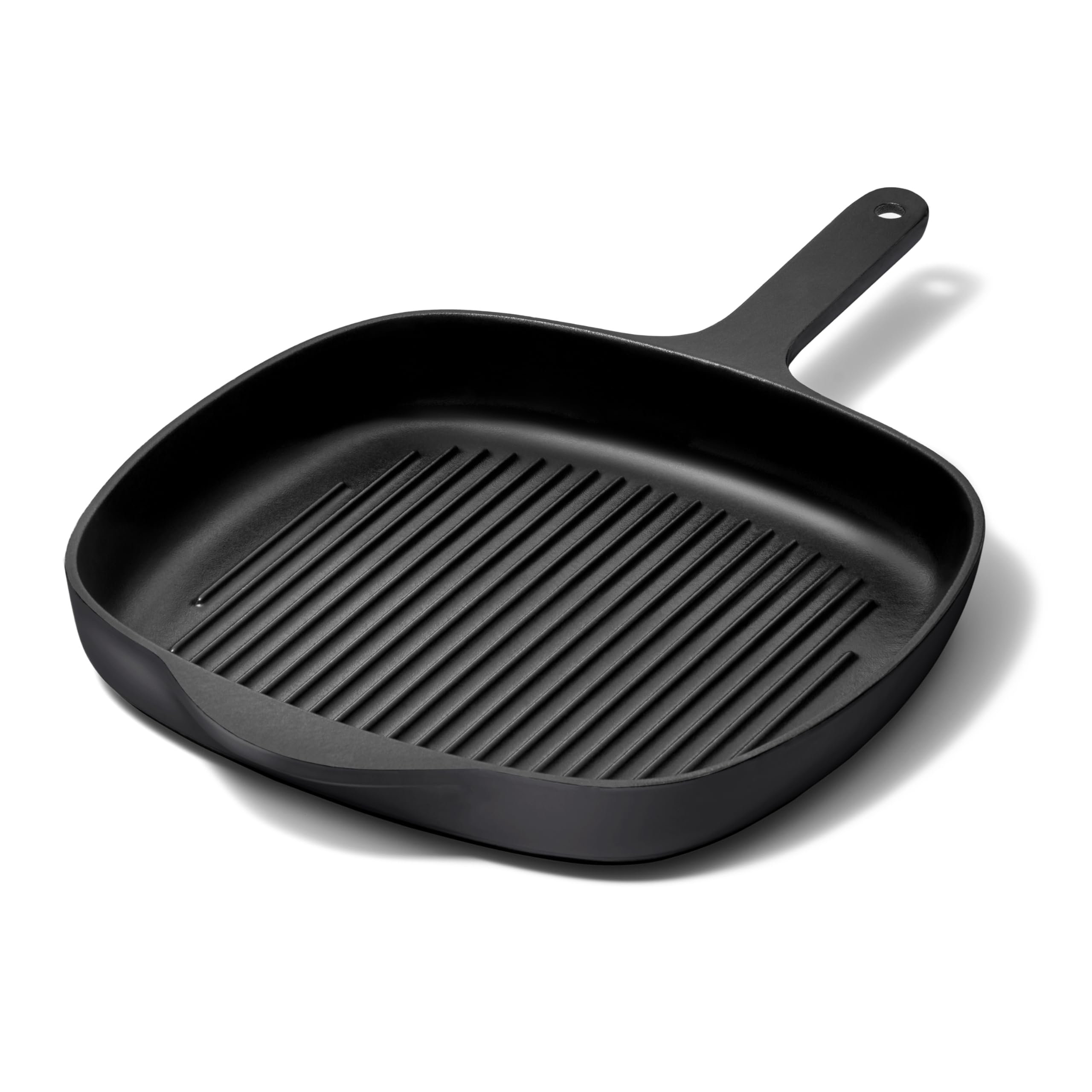 Enameled Cast Iron Grill Pan - 10.5” Grill Pan for Stovetop Cooking - 3 Layer En