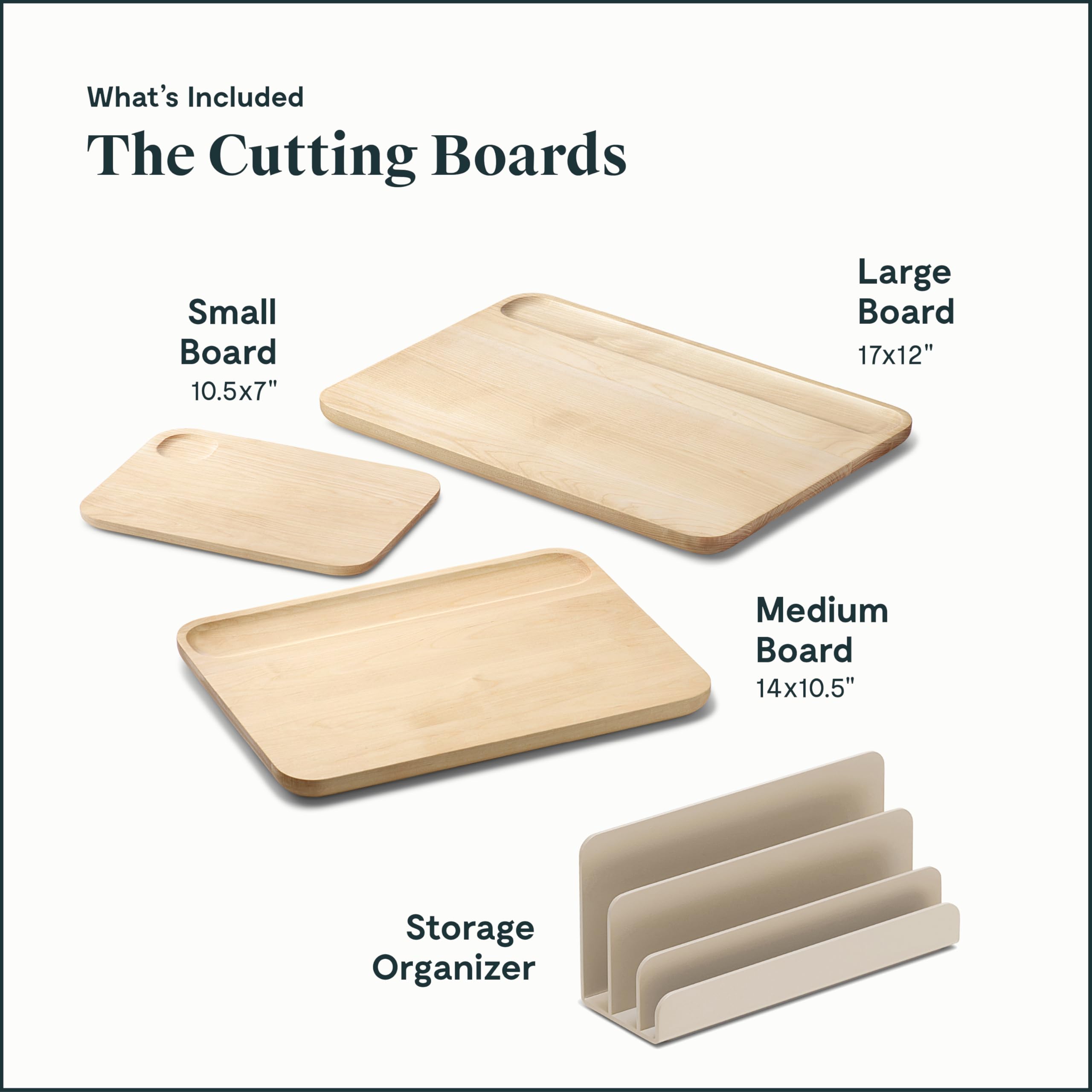 Caraway Set de préparation – Couteaux, ustensiles en bois et 3 planches à découper – Crème