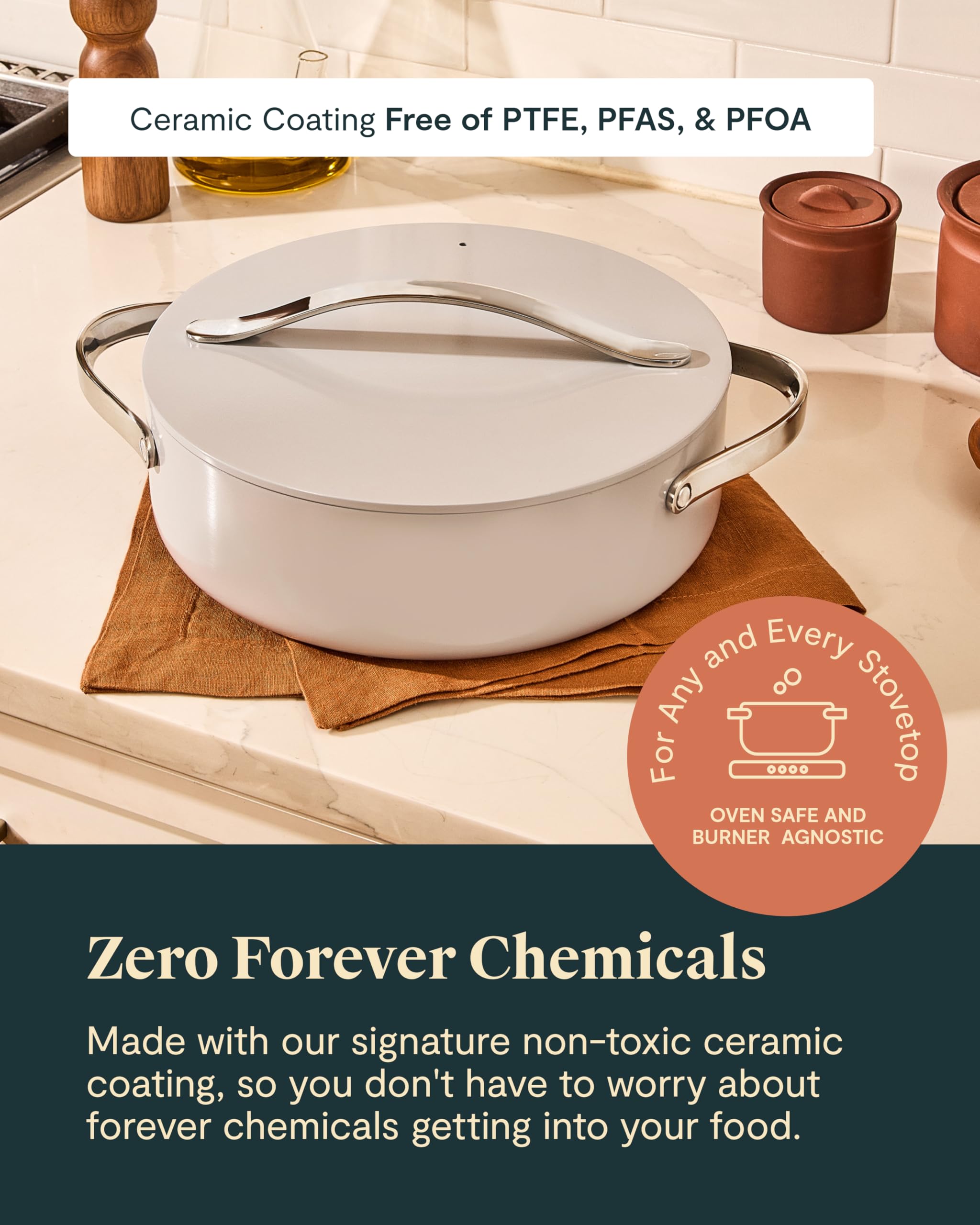 Rondeau Caraway 6 Qt – Poêle multi-usages antiadhésive, sans toxiques, avec couvercle