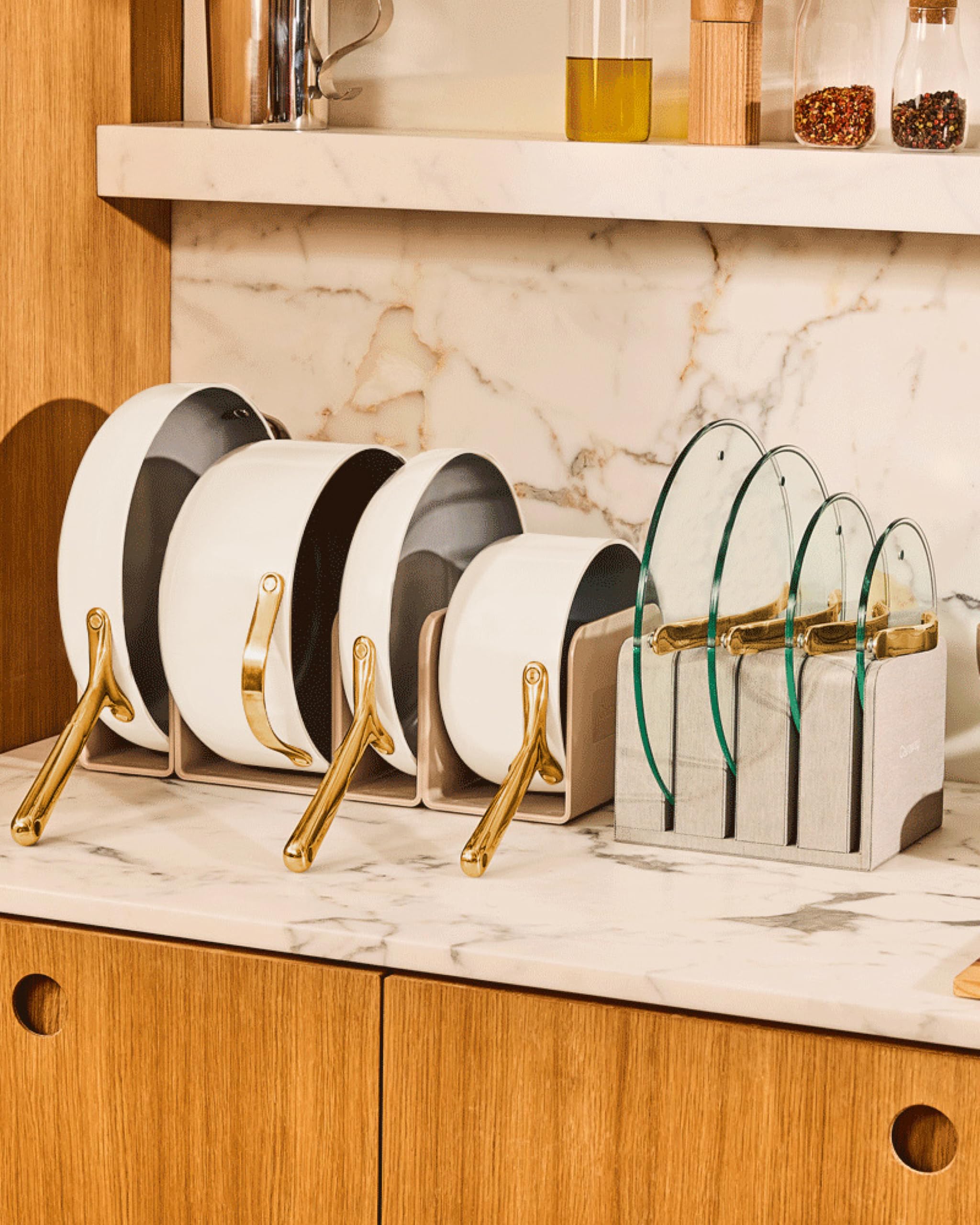 Couvercle en verre trempé 17,8 cm — Or — Compatible avec les poêles et casseroles Caraway