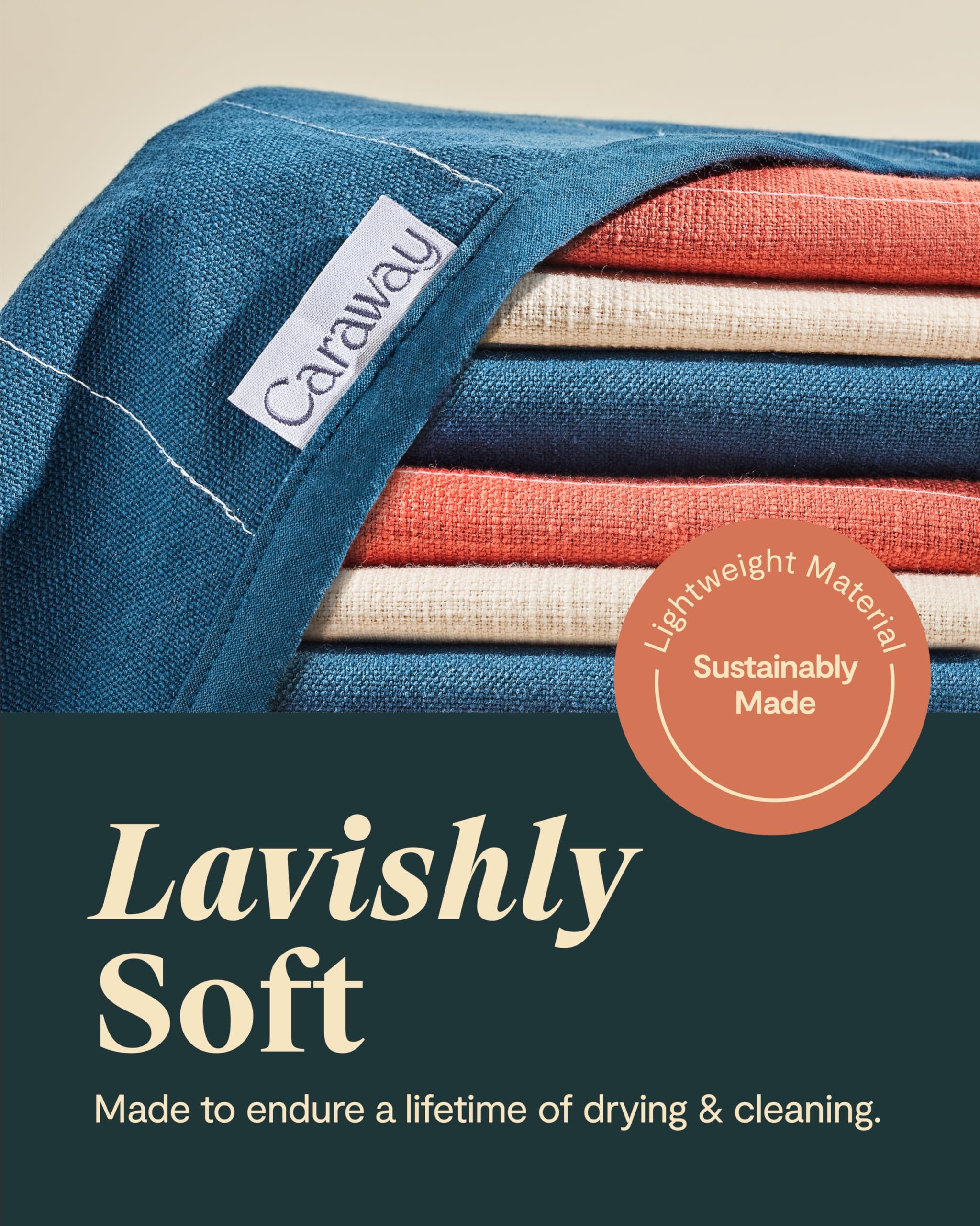 Caraway Lot de Linge de Cuisine — Tablier, Maniques, Gants de Four & Torchons — 100% Coton Biologique