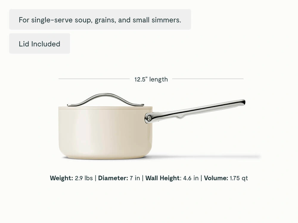Caraway Petite Casserole 1,75 L avec Revêtement Céramique