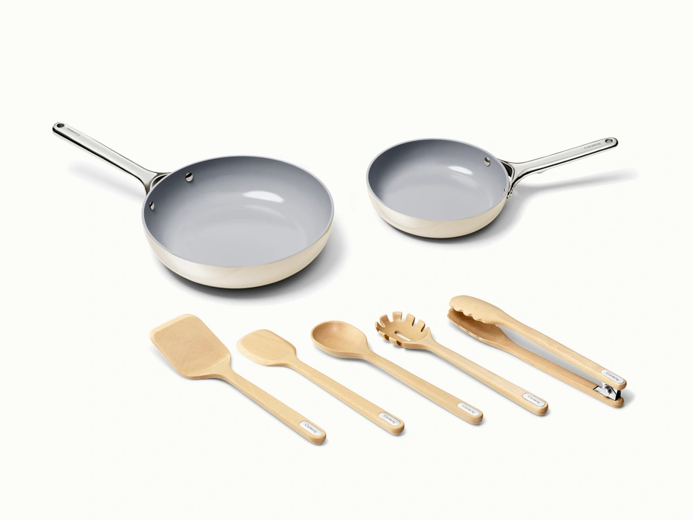 Bundle Sizzle & Serve Caraway (poêle, mini-poêle et ustensiles bois)