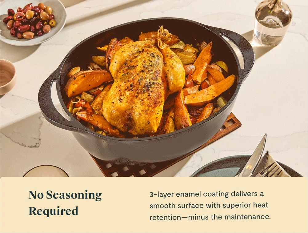 8.5 qt Enameled Cast Iron Oval Dutch Oven