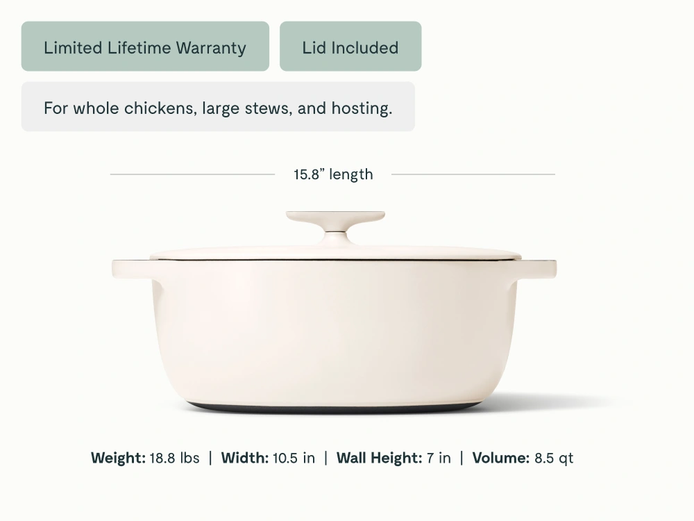 8.5 qt Enameled Cast Iron Oval Dutch Oven