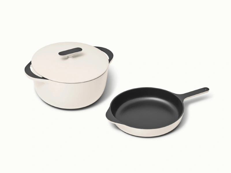 Duo Fonte Émaillée Caraway : Poêle & Cocotte – Sans toxicité – Tous feux – Garantie à vie