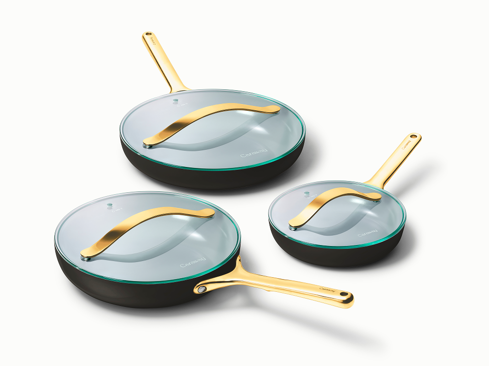 Caraway — Trio de poêles avec couvercles en verre 20/26/30 cm