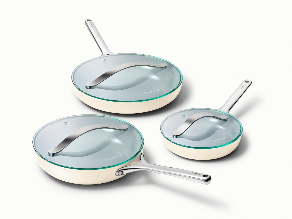 Caraway — Trio de poêles avec couvercles en verre 20/26/30 cm