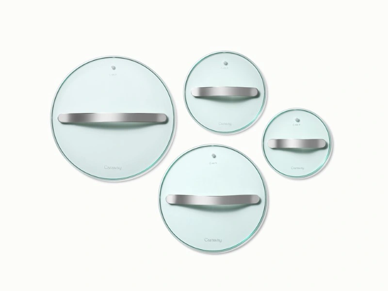 Caraway Set de 4 couvercles en verre avec organiseur
