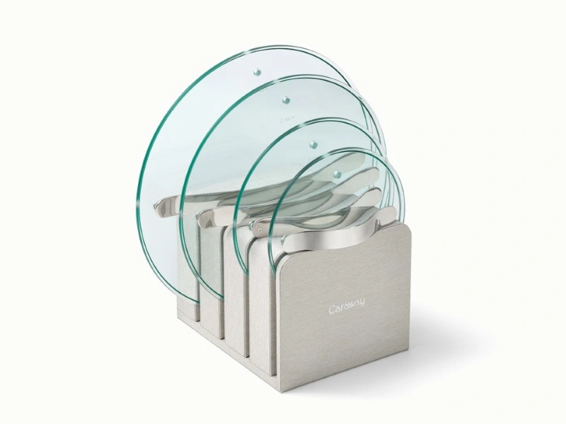 Caraway Set de 4 couvercles en verre avec organiseur