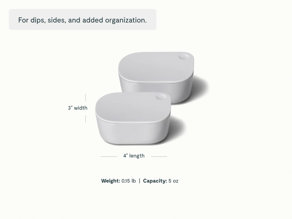Caraway Boîtes Mini Dash 150 ml — Lot de 6, Verre, Couvercles Étanches