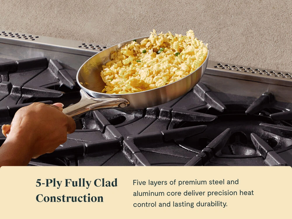 Poêle mini 20 cm (8 po) Caraway en acier inoxydable 5 plis — Compatible toutes cuissons, garantie à vie