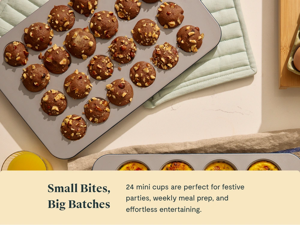 Duo de moules à mini muffins Caraway – Lot de 2 plaques de 24 alvéoles