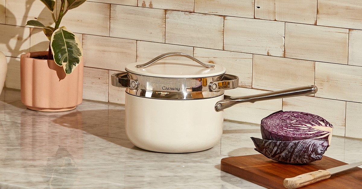 Duo vapeur Caraway — panier en acier inoxydable pour casserole 3 L et faitout 6,5 L
