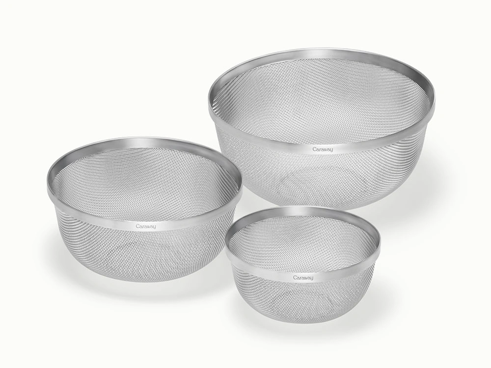 Caraway Set de Passoires Inox 3 Pièces — Grand, Moyen, Petit, Emboîtables